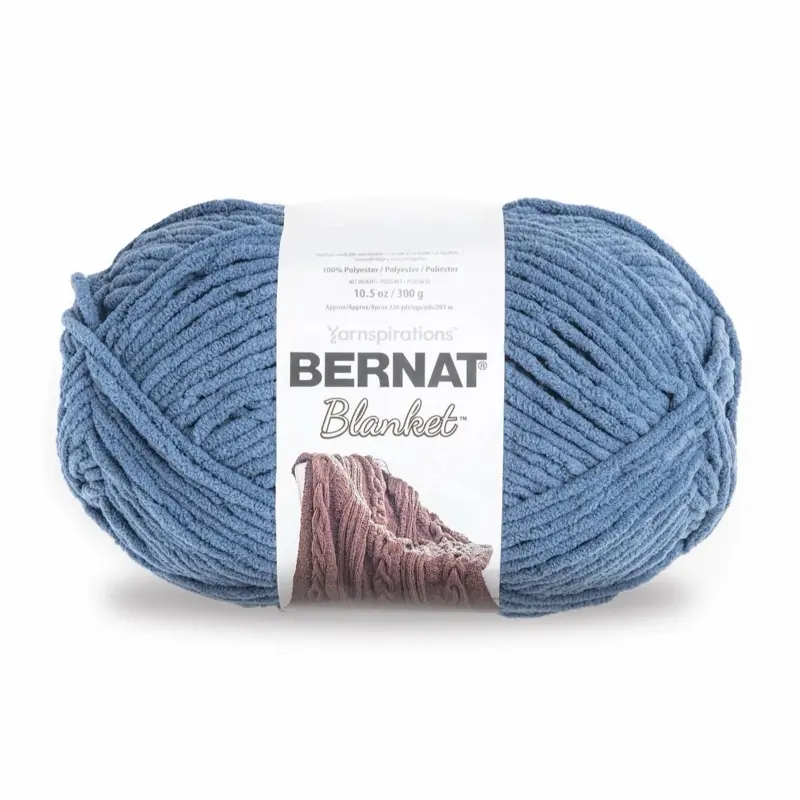 Bernat #6 Super Bulky Polyester Blanket Yarn, Country Blue