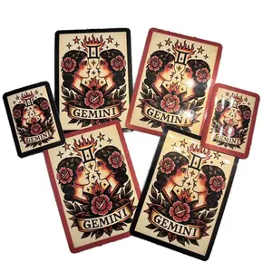 Gemini Zodiac Sign Tarot Card Stickers 6pc - Unique Astrological Design for Tarot Enthusiasts