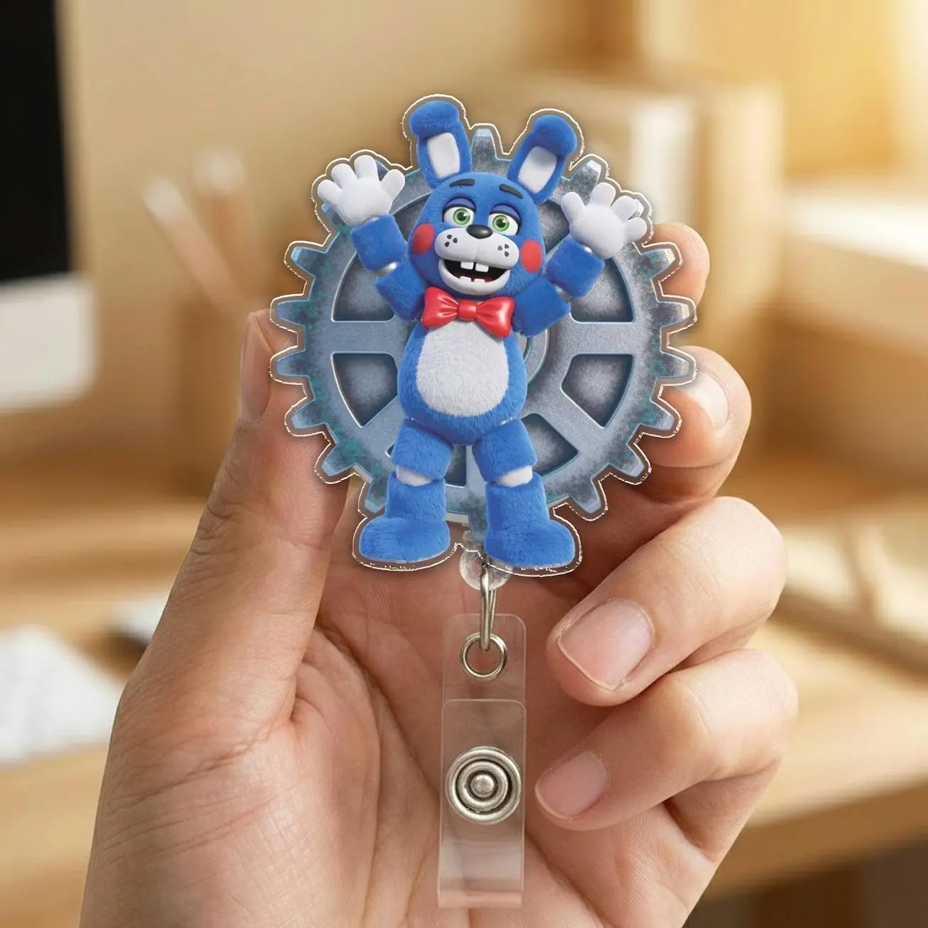 FNaF Badge Reel, Five Nights at Freddy’s Nurse ID Holder, Retractable Nurse Teacher Badge Reel