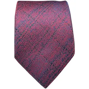 BISSE Necktie - Micro Fabric Men's Tie, Claret Red Patterned Men's Tie