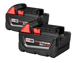 Milwaukee 48-11-1850 M18 18V 5Ah RedLithium Cordless Power Tool Batteries 2-Pack for M18 Systems Reliable & Convenient Cordless Operation (2 pack)