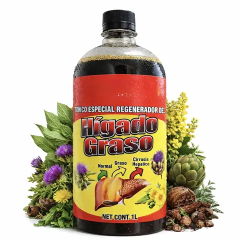 1L (1,000ml) Vegetarian Herbal Liquid Liver-Support Tonic Drink for Adults - Natural Herbs Lifestyle Health Supplement with Milk Thistle, Dandelion, Boldo Extract, Artichoke, Agave Extracts for Daily Liver & Gallbladder Cleanse (Drink 1,000ml Daily)