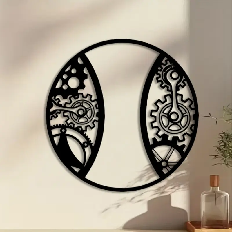 1pc Vintage Steampunk Gear Metal Wall Art, Vintage Steampunk Gear Statue Mural, Perfect for Living Room, Laundry Room, Home Decor, New Year Decor, Ideal Gift for Interior Deers Halloween Christmas decorations