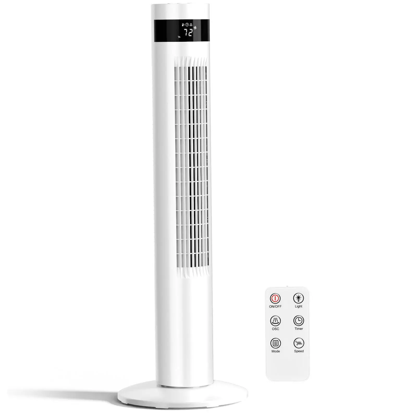 【NOT AC】Antarctic Star 36 Inch Tower Fan - Portable Electric Oscillating Fan with Remote Control, Quiet Operation, 3 Speed Settings & 12H Timer, Blade