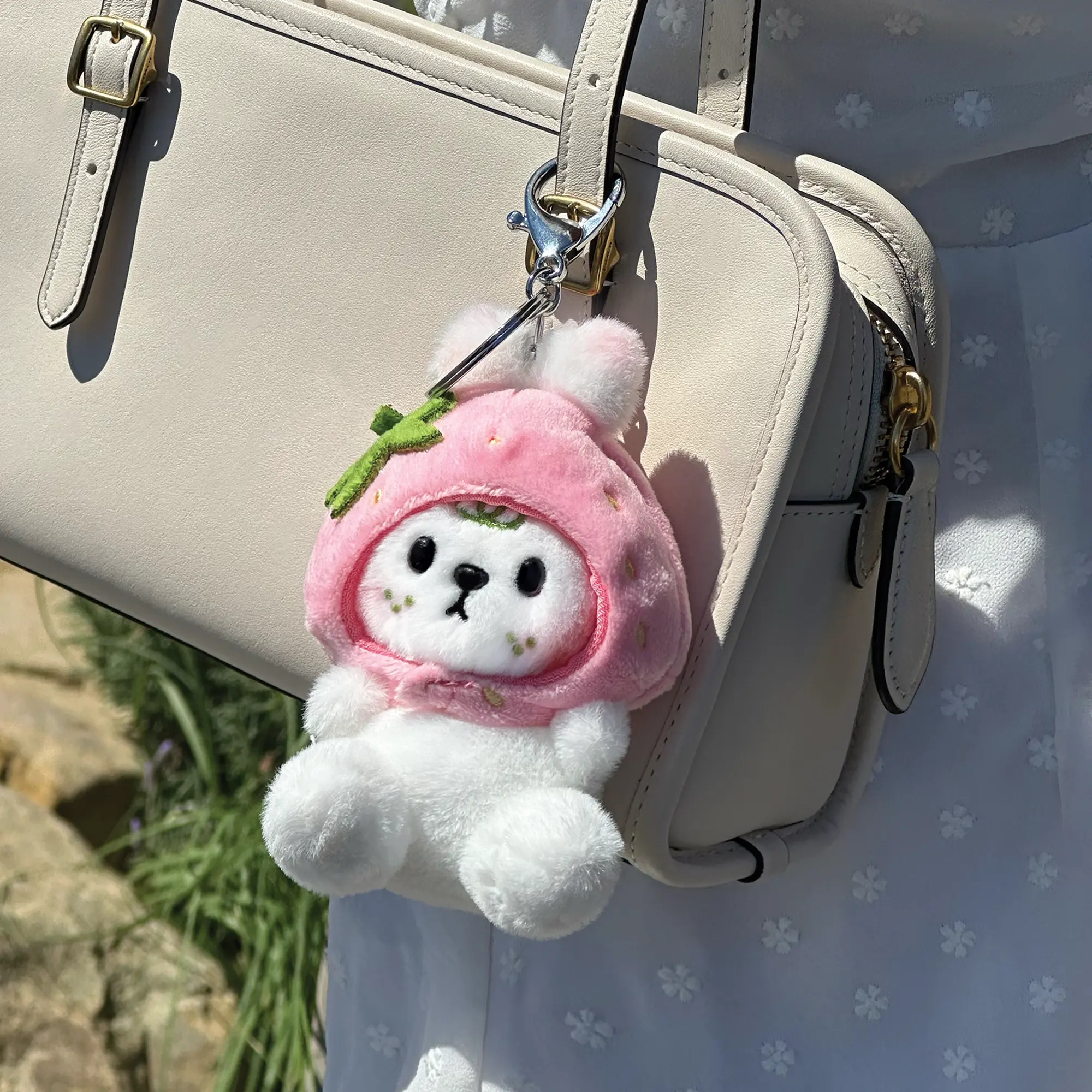Plush Bunny Keychain – Otto Strawberry Matcha