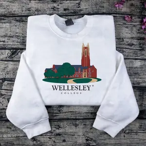 Wellesley College University Embroidered Sweatshirt/Hoodie