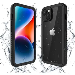 for iPhone 14 Case, iPhone 14 Waterproof Case with Built-in Screen Protector, Full Body Dustproof Shockproof Heavy Duty Tough Rugged Phone Protective Cover 6.1inch Black