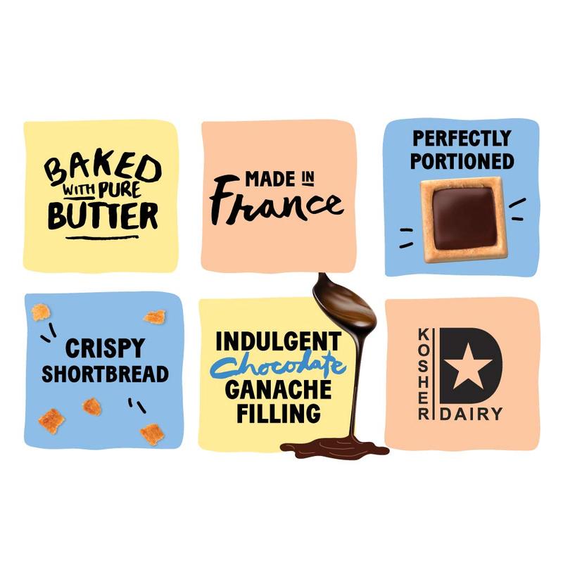 FLASH  SALE - Michel et Augustin Cookies, Individually Wrapped Snacks, 3 Bag Variety Pack, Gourmet Chocolate Shortbread, 15 French Butter Cookies per bag