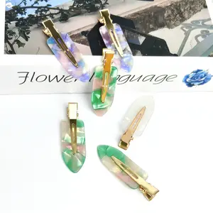 No-bend Hair Clips No-crease Hair Clips Styling Duck Bill Clips No-dent Alligator Hair Barrettes for Salon Hairstyle,Simple Style Plain Color Acrylic Hair Clips Set,Accessories for Women & Girls 1 Pcs Random shipping