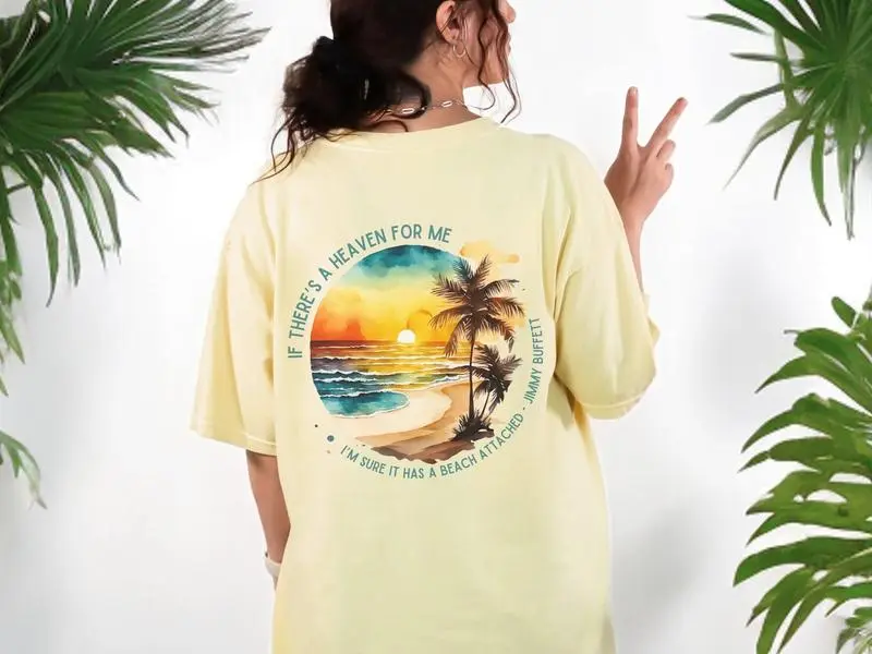Jimmy Buffett Quote Shirt, Watercolor Beach Ocean T-shirt, Unisex, FULL SIZES, FULL COLORS, FOR MEN, FOR WOMEN Casual Cotton