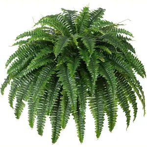 Single Large Boston Fern Simulation Plant, 49 Inch Artificial Fern for Outdoor Use, Decorative Office & Living Room Greenery, Fake Plant Decoration, Includes 88 Stems, Fake Silk Plants, Outdoor Faux Plants