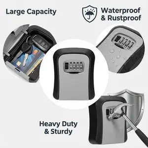 Wall Mounted Key Safe, Key Storage Box with Combination Access, Key Organizer for Home, Hotel, Emergency, Travel and Renovation Security