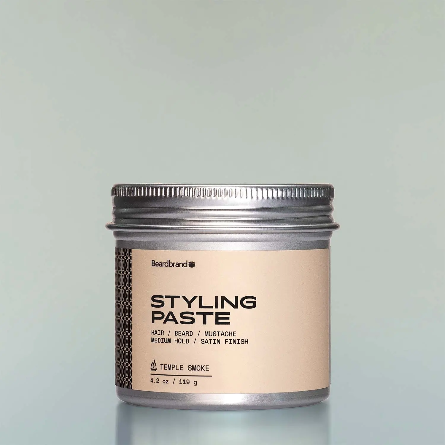 Beardbrand Temple Smoke Haircare Styling Paste - Resinous Warm Woody Scent Formula, Flexible Hold, Frizz Control, Daily Use Balm, Suitable for All Hair Types, Ideal for Beard & Head Use