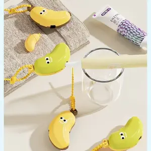 Banana Toothbrush Holder Storage Box, Portable Travel Cover Case, Home Outdoor Organization, Fun Shape Toothpaste Toothbrush Set