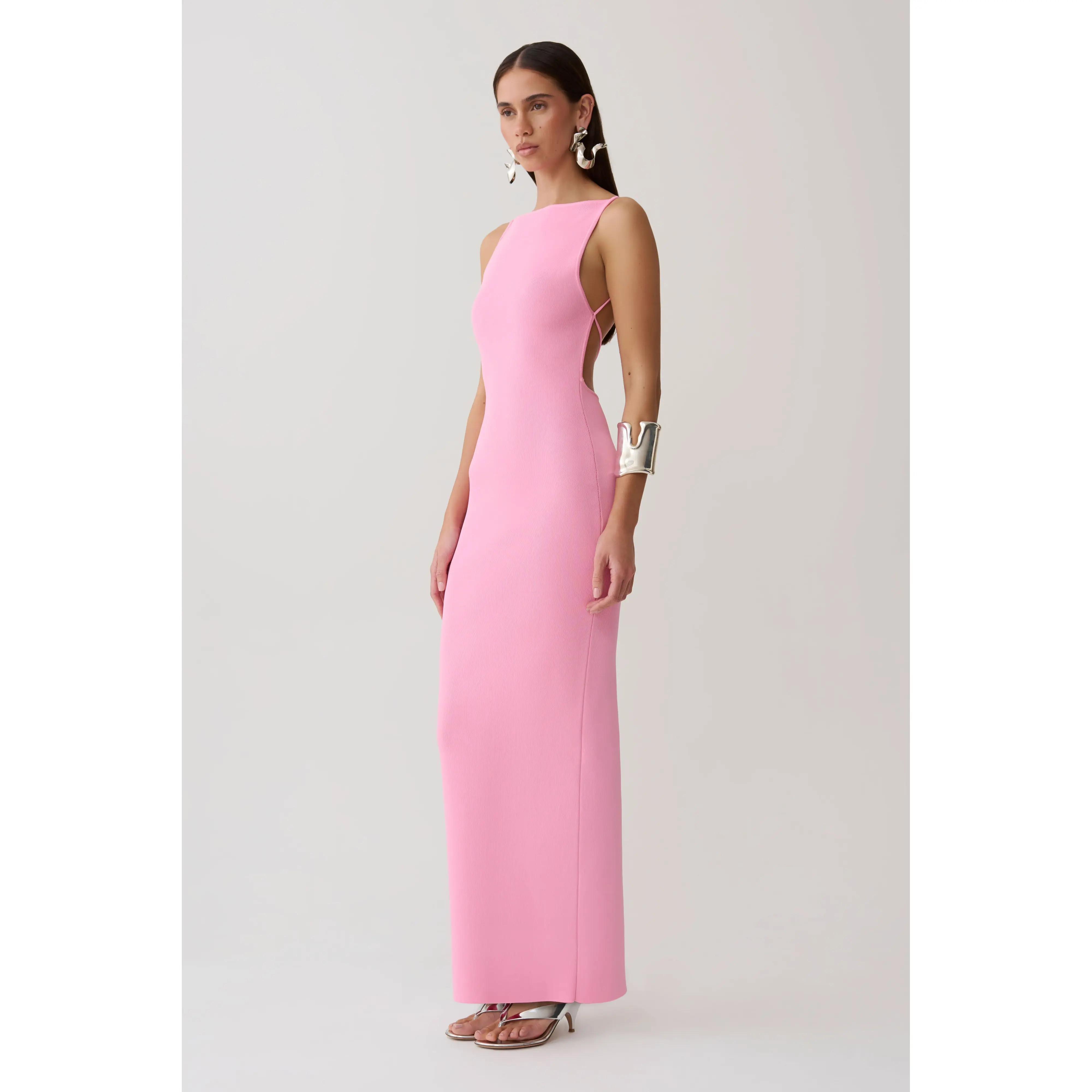 Robin Strappy Back Bandage Maxi Dress - Lipstick Pink