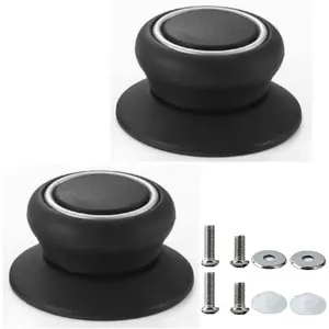 2Pcs Pot Lid Knobs, Kitchen Bakelite Pot Lid Handle, Universal Pot Lid Top Replacement Knob, Heat Resistant and Prevent Static Electricity, Easy Installation For Casserole,Glass Pot Lid Knob