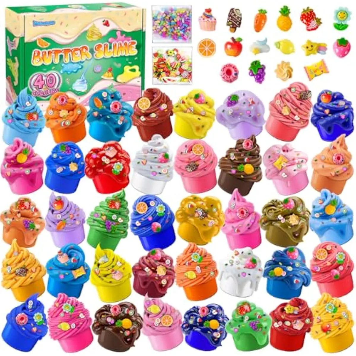 40 Pack Butter Slime Kit for Kids, Slime Toys for Boys & Girls, Scented DIY Slime Toy for Party Favor, Soft and Non-Sticky, Birthday Easter Gifts Prize for Girl Boys Kids 6 7 8 9 10 11 12