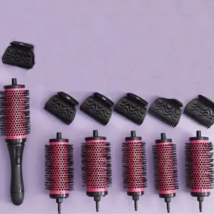 Hair Styling Comb Set, 1 Set Mixed Size Detangling Brush Heads & Hair Clips & Hair Comb Handle, No Heat Styling Tool for Women & Girls, Hair Care Comb, Detangling Hairbrush