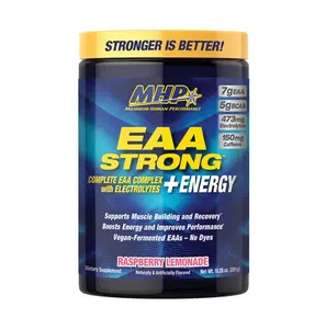MHP EAA Strong + Energy – Amino Acid Supplement with Electrolytes & Caffeine, Raspberry Lemonade Healthcare Natural