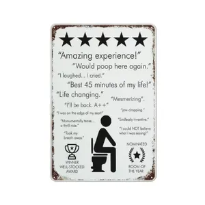 Vintage Metal Toilet Sign Bathroom Decor for Bar Cafe Pub Home Outdoor Funny Gift 11.8 x 7.8 inches Best Wall Decoration