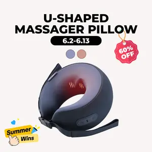 CINCOM U-Shaped Cervical Neck Massager Pillow - 360° Memory Foam Support, Soothing Heat, Kneading, Cordless, Rechargeable, Portable, Recovery Massage Device, Vibratable Massage Device, Women's Gifts, Mother's Day Gift, Mothers Day Gift, Gifts For Women,su