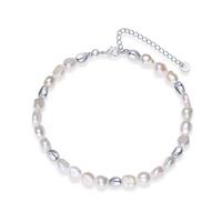 White Gold - Beaded Anklet 