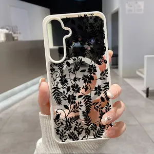 Magnetic Phone Case for Samsung Galaxy S24 Plus S25 Ultra S23 FE Ultra S22+ Floral Silhouette Pattern TPU Durable Shockproof Anti-Scratch Stylish Smartphone Cover