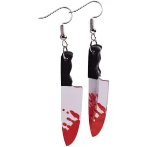Halloween Earrings Funky Spooky Quirky Earrings Bloody Knife Axe Dangle Earrings Creepy Acrylic for Women Jewelry