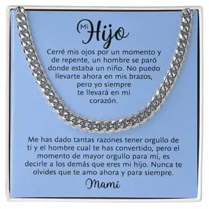 Para El Amor De Mi Vida Cadena Hijo - Cadenas Para Hombres, Regalos Cumpleaños, To My Son From Mom, Son Gifts From Mom and Dad, Mother and Son Necklace, Birthday Gift For My Son
