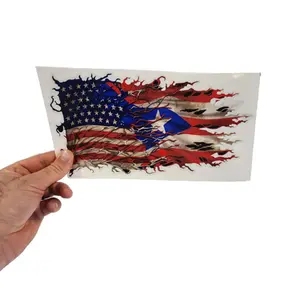 American Puerto Rican USA Flag Vinyl Decal - Bumper Sticker - Proud Puerto Rico Sticker Graphic