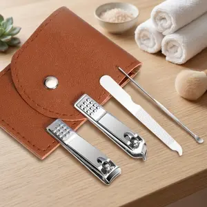 Professional 7-Piece Stainless Steel Nail Care Set with Cuticle Pusher, Nail File, Travel Lock, Anti-Slip Grip, Rust-Resistant Metal Case, Polish Buffer, Toe Separator, and Hard Skin Spatula for Home and Travel