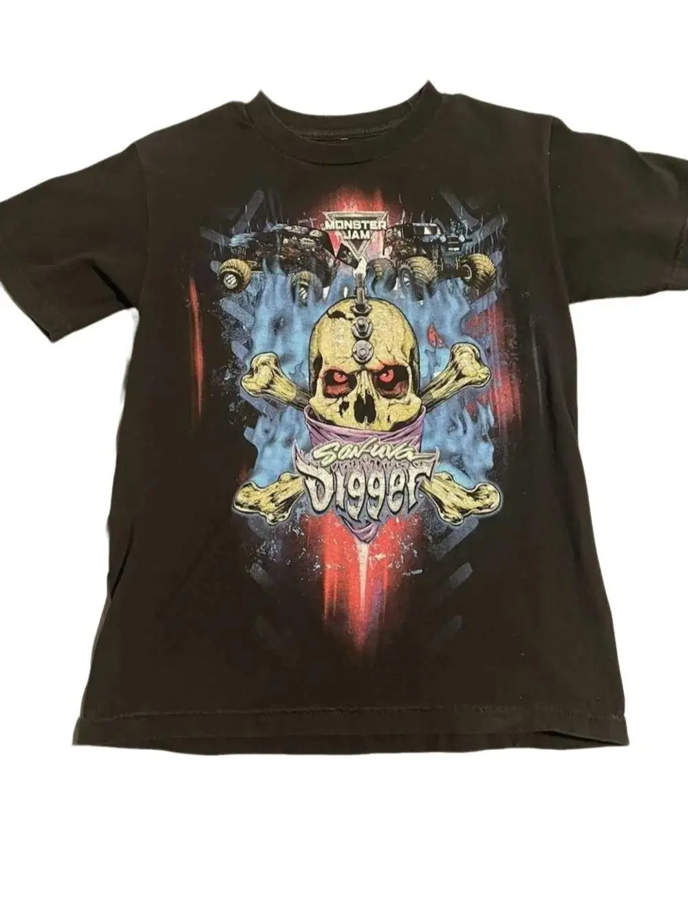 Vintage Monster Jam Son-uva Digger Graphic T Shirt Sweatshirt Hoodie 2 Sided MADE IN USA REPRINT