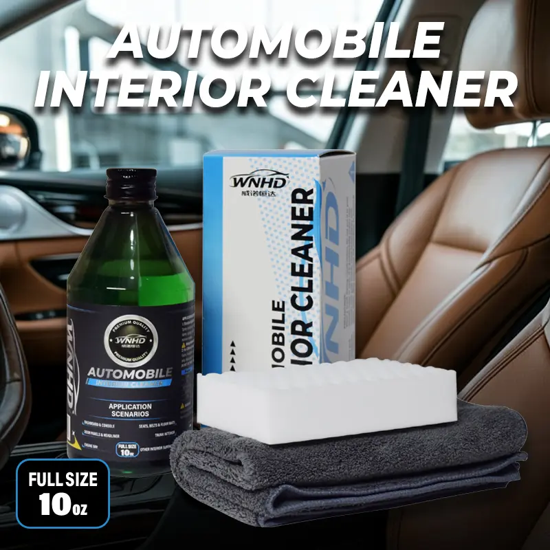 Automotive Interior All-in-1 Cleaner with Acrylic Wax - Fresh Scent, Gentle Non-Toxic Formula for Car Owners, Stain Remover, Discoloration Restorer for Dashboard, Seats, Door Panels, Upholstery