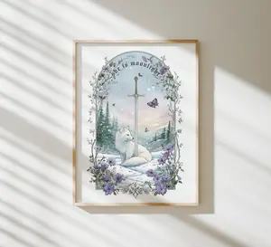 Quicksilver Art Print, She Is Moonlight, Callie Hart, Fantasy Sword Art, Fantasy Bookish Wall Art Poster, Romantasy Poster Prints (Unframed)