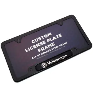 Black / Chrome Front or Rear Stainless Steel License Plate Frame Protect Cover Fit VW Car Decorate Accessories Gifts
