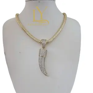 LaYaiBoutique #1558 Fang with Chain JEWELRY 14k Gold Plated HIGH QUALITY