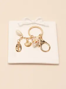 Summer Beach Coastal Shell Pearl Keychain, Fashion Starfish Conch Key Chain, Bag Pendant, Bag Charms, Unique Style, One Piece Set