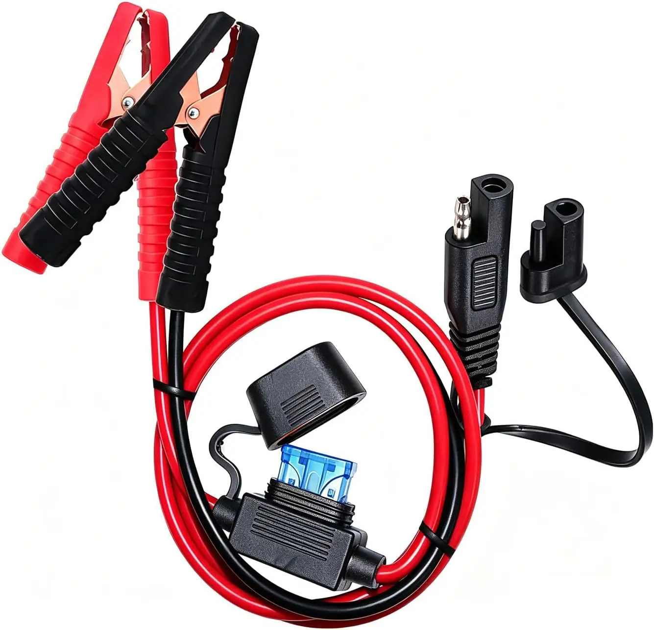 10AWG Battery Alligator Clips,SAE Quick Release Adapter to Alligator Clips with 2FT,SAE Clip Connectors Extension Charging Cable for Cars Motorcycles