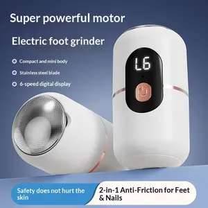 5-in-1 electric foot grinder, automatic exfoliation, cocoon wrapping, foot beauty tools, USB charging, digital display, used for toenails and foot cleaning, can polish nails and foot skin, multi-use, equipped with 5 polishing heads