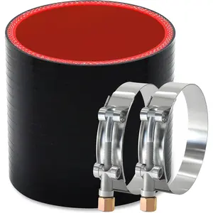 Straight ID 3"  Hose Coupler, Reinforced 4-layer Wall 5MM with 2 count T-bolt Clamps for Cold Air , Turbo, Intercooler