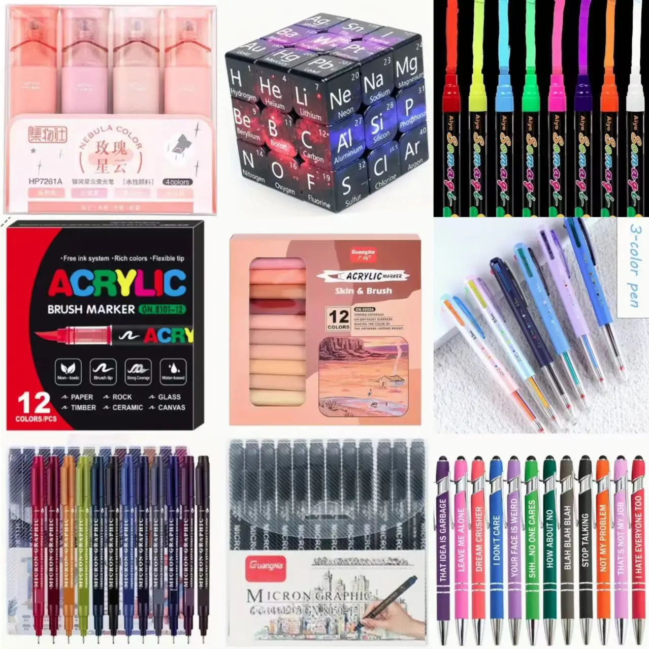 DIY Painting Supplies Set - Colorful Writing & Painting Bags, Markers, Pens - Office Stationery & Writing Tools Artist Bundle, Art Drawing Supplies, Crafts Art Supplies