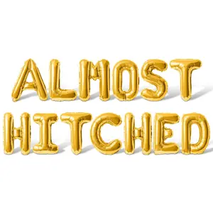 Letter Balloons - ALMOST HITCHED 16" Inch Alphabet Letters Foil Mylar Balloon Bachelorette Party Banner