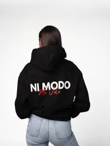 Women's Fall Winter Hooded Sweatshirt, Floral Pattern Loose-Fit Thicken Fabric, Minimalist Style for Casual Daily Wear, Floral Print Hoodie