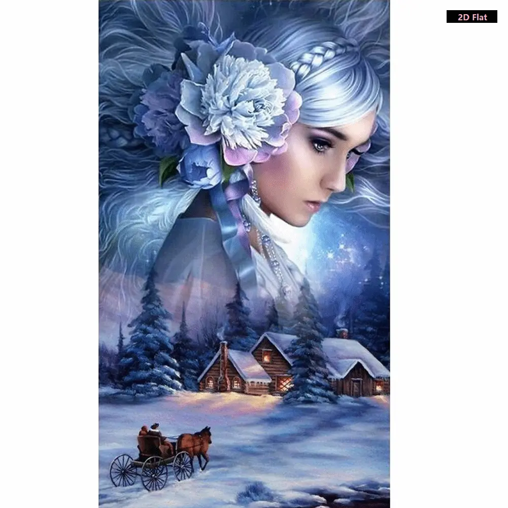 5D Full Round Diamond Drill Rhinestone Painting Kits - DIY Mosaic Handicraft, 4 Seasons Goddess Themed Needlework for Home Bedroom Decoration, Home Decoration