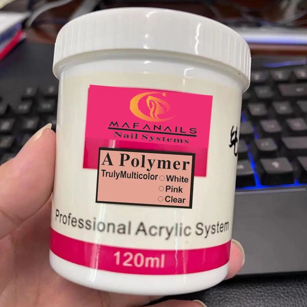 100/120G Nail Acrylic Powder Clear Pink White Carving Crystal Polymer Builder Nails Extension Art Dust with BOX Professional ###
