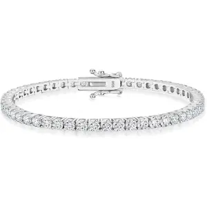 Lab-Grown Tennis Bracelet Women, Luxury Anniversary Wedding Bridal Gift for Wife, 2.2-13.8 ct.tw, D Color VVS1, 925 Sterling Silver 14K Golden Plated, Hypoallergenic, Everyday Jewelry SMB059