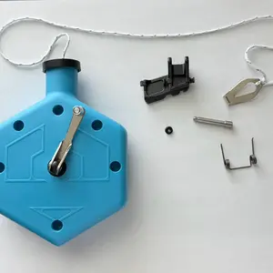 Chalk Line Plus Accessories Set with Blue Chalk Line Tool Black Clip Silver Screw Spring Plastic Piece & Wire for Construction DIY