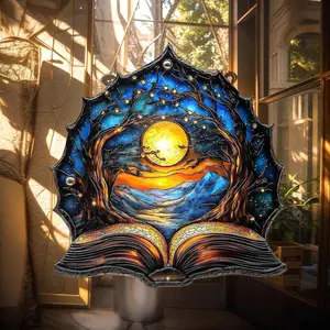 Fantasy Night Court Acrylic Suncatcher, Faux Stained Glass Window Hanging, ACOTAR Hanging Decoration and Book Lover Gift, Gift