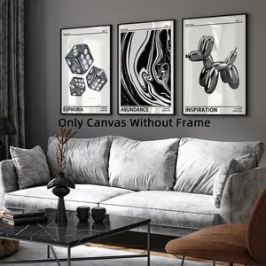 Set of 3 Unframed "Euphoria, Abundance, Inspiration"  Canvas Posters, Retro Abstract Gallery Wall Art, Aesthetic Room Decor, Artwork Wall Painting For Gift, Wall Picture for Living Room, Bedroom, Dining Room, Corridor, Unframed Art Print