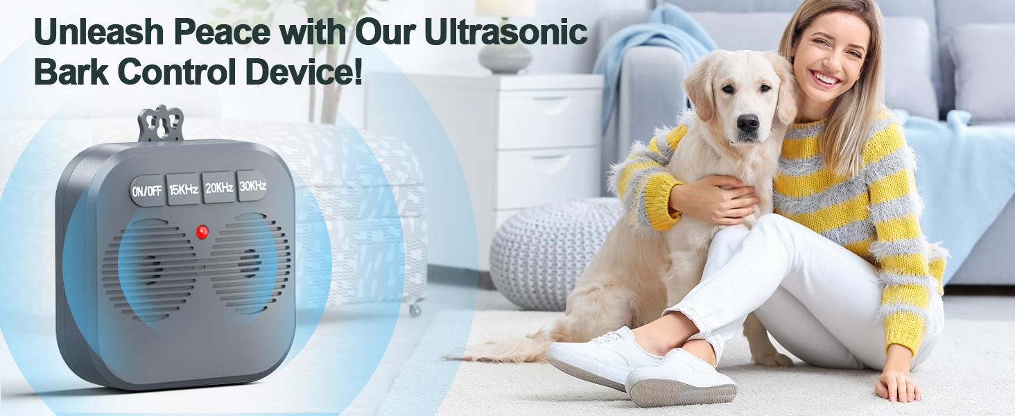 Anti Barking Device for Dogs, 33FT Dog Barking Silencer with 3 Modes, Rechargeable Ultrasonic Dog Barking Deterrent Devices Bark Box, Safe Stop Barking Dog Devices Indoor Outdoor Use (Gray)